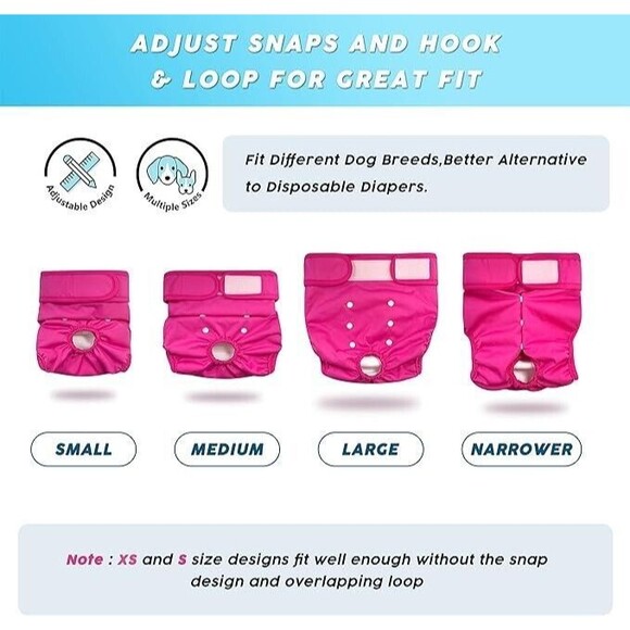 Premium Washable Dog Diapers Female, Reusable Diapers for Doggie in Heat, Highly - Picture 5 of 7
